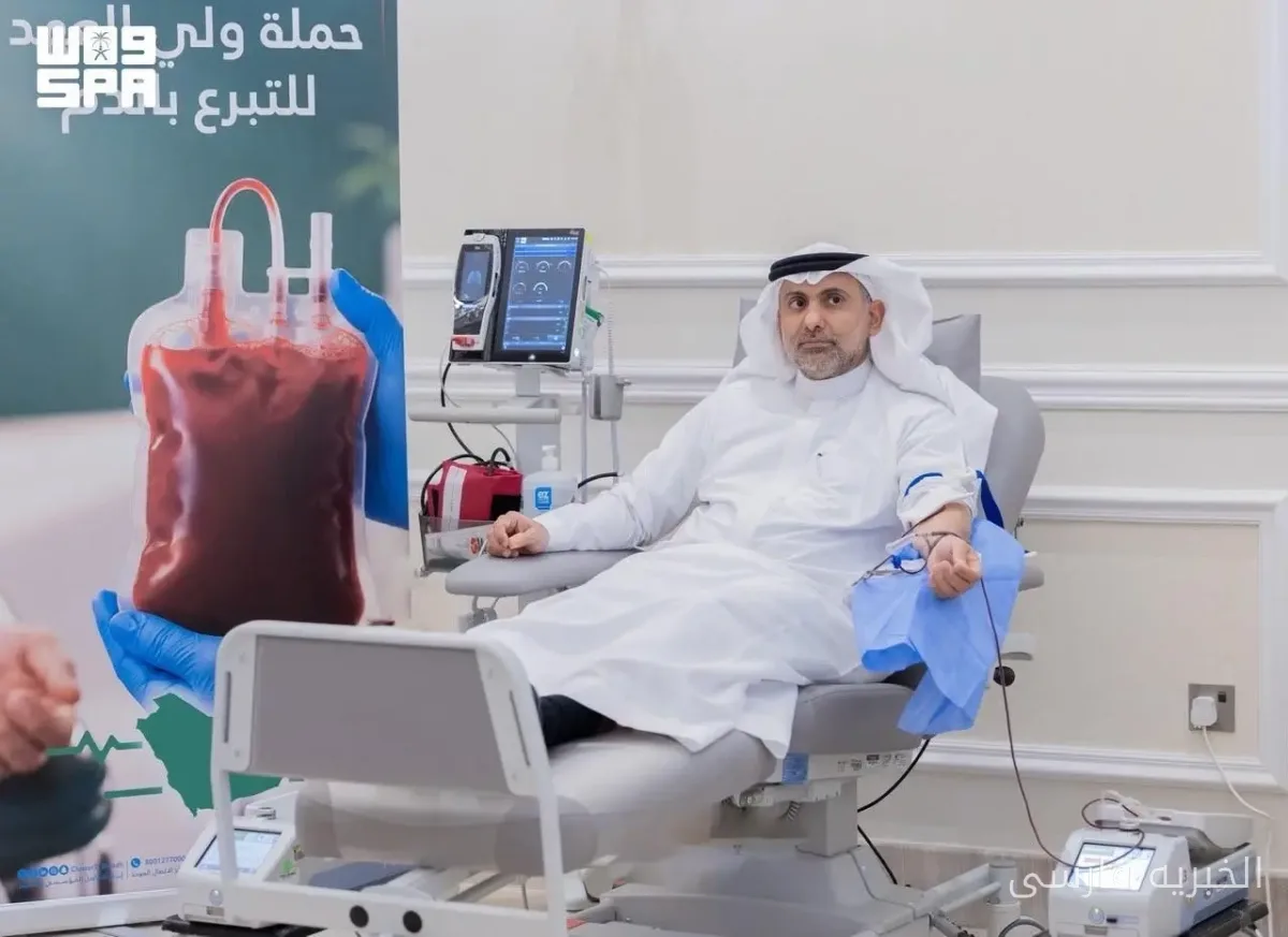 فهد الجلاجل، وزیر بهداشت عربستان در کمپین ملی اهدای خون شرکت کرد